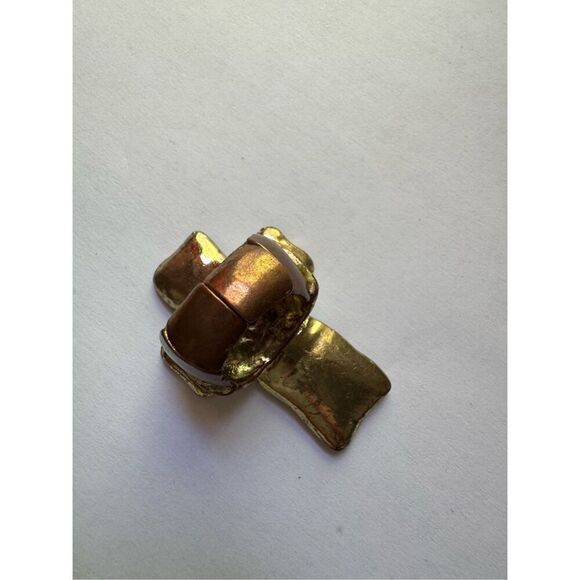 Womens Y2K Vintage Chunky Cross Gold Silver Tone Stretchy Cross Ring Western - Picture 5 of 6